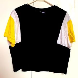 Divided H&M || Yellow/White Sleeved T-shirt